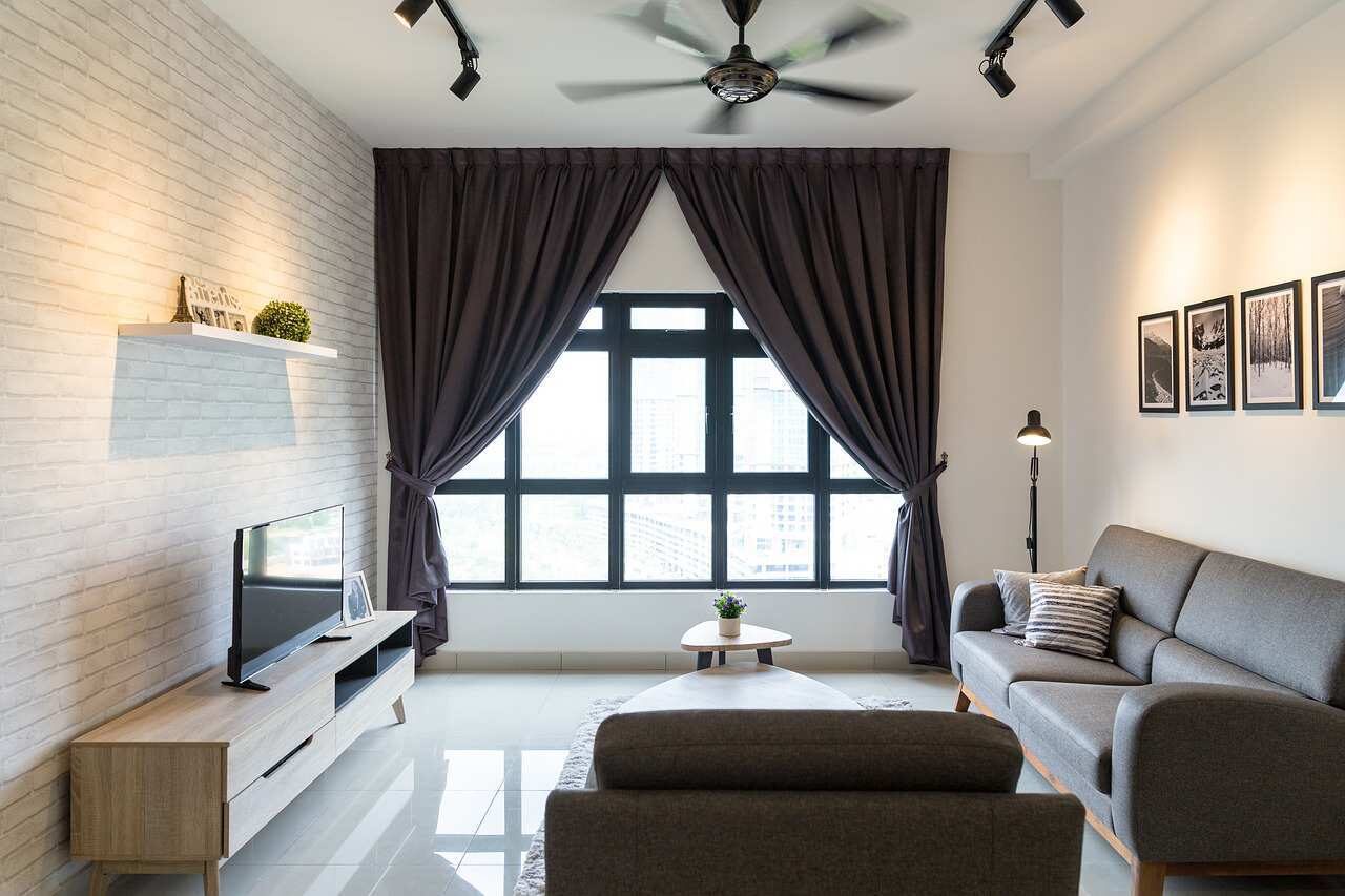 Elegant curtains in a living room
